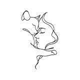 Generisch Wandkunstdeko Aus Metall Mit Katze, Minimalistisch, Wanddeko Aus Metall Mit MäDchen Und Katze, Feminine Wandkunst Mit Katzenmotiv Strichzeichnungen Moderne Schwarze Wohnzimmer, BüRo, KüChe