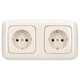 Busch-Jaeger Busch-Duro 2000 SI Komplettset: 20 EUC-212 SCHUKO Steckdose + 2512-212 2-fach Rahmen Cremeweiß
