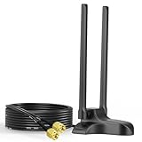 Bingfu WiFi Antenne mit Magnetfuß, WLAN Signalverstärker Dual-Band 2,4GHz/5GHz RP-SMA Antenne mit 2m Kabel für WLAN-Router, PCIe WLAN-Karte, USB-Adapter, Desktop-PC