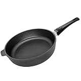 Eurolux Guss-Pfanne Induktion Ø 28 cm abnehmbarer Stiel - hoher 7.0 cm Rand - große runde Alugusspfanne - Schmorpfanne mit Antihaft-Beschichtung - Made in Germany