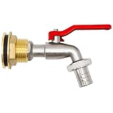 VARIOSAN Regentonnendurchführung + Kugelauslaufhahn Set 14702, 3/4", Messing