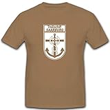 Troßschiff Saarburg A1415 Bundeswehr Bund Bw Bundesmarine Wappen - T Shirt #9104, Größe:XXL, Farbe:Sand