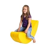 IGLU Soft Play Softbausteine Schaukelpferd Banane Forme Schaukeltier Schaukelspielzeug Kinder Baby Spielzeug (Gelb)