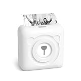 PeriPage Etikettendrucker, Monochrom, Mini Drucker für Smartphone, Sticker Drucker Klein Mini Fotodrucker Thermodrucker USB Taschen Label Printer Schwarz Weiss