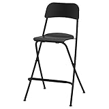Ikea FRANKLIN Barhocker mit Rückenlehne, faltbar, 63 cm, schwarz/schwarz