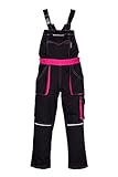 Nizo B KINDERLATZHOSE IN SCHWARZ PINK (104) - - Mädchenhose Jungenhose Jungen GartenhosE Freizeithose Latzhose Kinder Arbeitshose Kinderhose MÄDCHEN Hose Unisex