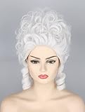 Topcosplay Beehive-Perücke Damen Bienenstock Perücke Vintage Perücke Baroque Barock Renaissance Perücke blond Locken Perücke (Weiß)