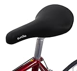 Gusti Sattel Echtes Leder - Sean Y. Leder Fahrradsattel Ledersattel Retro Design weich Sattel Cityrad Rennrad Trekkingrad MTB Schwarz