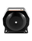 QWORK 200W Sirene Horn Lautsprecher, Ultra Slim Octagon Compact Flat Speaker,130dB Auto Police Sirene, für Polizeiauto, Krankenwagen, Feuer, Ingenieurfahrzeuge, 1 Packung