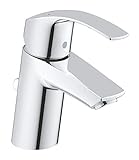 GROHE Eurosmart, Waschtischarmatur, wassersparend (Wasserhahn für das Bad, Badarmatur mit Zugstangen-Ablauf, 15cm hoch, einfache Installation am Waschbecken), chrom, 33265002