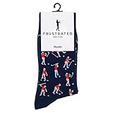 Shanker Golfsocken, lustige Socken mit dem Aufdruck „Wütender Golfer“, witziges Golfgeschenk für Männer, 1 Paar, blau, Größe 9–12 UK, witzige Golfsocken mit origineller Optik