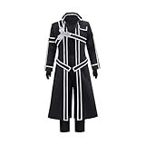 VintageCos Kirito Kirigaya Kazuto Cosplay Kostüm SAO Kampfanzug Schwarze Uniform Outfits für Herren Halloween, Schwarz, XL