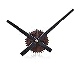Lafocuse 3D Uhrzeiger Wanduhr Braun Vintage,Uhrwerk mit Zeiger Große,Zahnräder aus Holzmaserung,DIY Persönlich Deko Wohnzimmer Schlafzimmer Bar 42cm