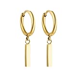 PURELEI® Huli Creole Ohrringe (Gold), Damen Ohrringe aus langlebigem Edelstahl, Wasserfester Schmuck, 15,6 mm Durchmesser