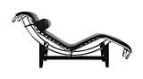 MOD Interiors Le Corbusier Style LC4 Chaiselongue, Leder, Schwarz