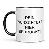 LIEBTASTISCH Personalisierte Tasse – Tasse mit Namen – Spülmaschinen- & Mikrowellengeeignet – In Deutschland bedruckt – 330 ml – Tasse personalisiert & beidseitig bedruckt – Tasse bedrucken (Schwarz)