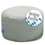 Bruni Pouf Sitzhocker L in Felsgrau – runder Sitzpouf, Indoor und Outdoor als Fußhocker, Yoga-Sitzkissen, Meditationskissen geeignet, in Deutschland gefertigt