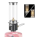Tentock Gaslampe Sturmlaterne Gas Camping Lampe Winddichte Glasabdeckung Einstellbare Helligkeit Tragbar Angeln Wandern Bergsport Outdoor
