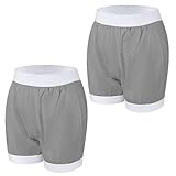Carer 2 Stück Inkontinenz-Auslaufsichere Unterwäsche Boxershorts für Erwachsene Plastik-Windelhülle Waschbare Wiederverwendbare Wasserdichte Inkontinenzunterwäsche Boxershorts Unisex Grau Größe L
