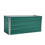 ESTEXO Hochbeet Metall Pflanzbeet Gemüsebeet Stahl Beet Pflanzkasten Blumenbeet Garten Verzinkt Gartenbeet RAL6005 (Moosgrün) 100x40x45 cm
