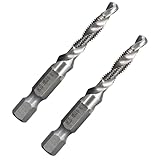 Vroxdrez 2 Stück kombinierter Bohrer Gewindebohrer M6 x 1, TiAlN beschichtet, Spiralschneide aus Kobalt, Ersatzwerkzeug für Metallbearbeitung