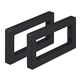 Relaxdays Wandkonsole, 2er Set, 30 cm, Stahl, Regalhalter für Waschtisch & Wandregal, rechteckige Regalkonsole, schwarz