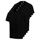 WÜRTH MODYF Arbeitsshirts für Herren im 5er Pack in Schwarz - bequemes T-Shirt für Arbeit und Freizeit aus Baumwolle - in der Größe L