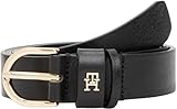 Tommy Hilfiger Damen Gürtel Essential Effortless 2,5 cm Ledergürtel, Schwarz (Black), 85 cm