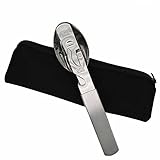 Unbekannt Bundeswehr Essbesteck Das Original Besteck aus Edelstahl rostfrei Feldbesteck Besteckset Original BW NEU jetzt mit praktischem Neopren-Etui