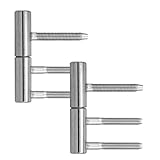 Tianher Türband, 2 Pcs 3-Teilig Türbänder für Holztüren Türscharniere für Holztüren Einbohrband Türscharnier Türbänder Stahlzarge Tür Scharnier Set Türschaniere Holztür Innen für Innentüren Holzzargen