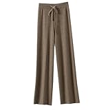 Damen Winter Kaschmir Hose Strick Lose Jogginghose, Lila Fleece, M