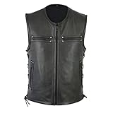 Lederweste Weste Kutte Leder Biker Rocker Motorrad Clubweste Bikerweste Motorradweste Schwarz Leder Biker Rocker Motorrad Clubweste Bikerweste Leder Weste