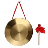Gong mit Schlägel, Tam-Tam-Gong, traditionelles chinesisches Percussion-Instrument, Kupfer dekorativer Chau-Gong für Zuhause, Büro, 32 cm