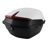 Dioche Lastenmotorrad Top Case Scooter-Heckkoffer, Wasserdicht, Stoßfest, Große Kapazität, Universelle Motorrad-Heck-Top-Box (Weiß)