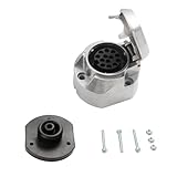 Feuunly Anhänger Aluminiumlegierung Steckdose 13 Polig, Wasserdicht AnhängerSteckdose 13 Poliger 12V Mit Gummidichtung, 13 Poliger Steckdose Für Anhänger PKW LKW RV KFZ Wohnwagen Traktor