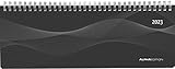 Tisch-Querkalender Profi schwarz 2023 - Büro-Planer 29,7x10,5 cm