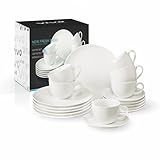 vivo - Villeroy & Boch Group - New Fresh Basic Kaffeeservice 18 Teilig 6 Personen Weiß, Spülmaschinenfest, Mikrowellensicher, Kaffeegeschirr Set Modern, Kaffee Set, Frühstücksgeschirr, Porzellan