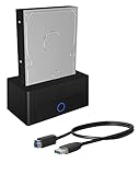 ICY BOX HDD / Festplatten Docking Station USB 3.0 für SATA 2,5 Zoll und 3,5 Zoll, Festplatten Klonstation und Lesegerät, Adapter, Extern, Schwarz, IB-1122-U3
