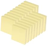 24 Stück Gelb Haftnotizen 76 x 76mm - 2400 Blatt Sticky Notes Selbstklebende Haftnotizzettel Klebezettel bunt zettel farbig Notizblöcke für Büro Haus, Pastell Gelb