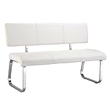 IDIMEX 3 Sitzer Esszimmerbank Essbank Polsterbank mit Rückenlehne Vilas Sitzbank in weiß Kunstleder