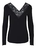 PIECES Damen Pcsiri Ls Top Noos, Schwarz, M