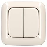 Busch-Jaeger Busch-Duro 2000 SI Komplettset: 2000/5 US Wippschalter + 2505-212 Wippe + 2511 1-fach Rahmen Cremeweiß