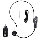 GOEDCH Wireless Mikrofon Headset: 2.4G UHF Wiederaufladbares Drahtloses Mikrofon, Kabelloses Mikrofon Funkmikrofon Headset mit 30M Reichweite, Kopfmikrofon und Handheld 2 in 1 für Unterricht