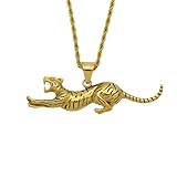 Liitata Leopard Anhänger Halskette Leopard Anhänger Kette Rock Punk Hip Hop Halsketten für Männer Frauen