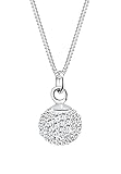 Elli Halskette Damen mit Anhänger Kugel Kristallen in 925 Sterling Silber