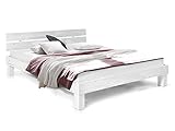 Pumba Massivholzbett Fichte (Weiss, 90 x 200 cm)
