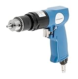 HÖGERT TECHNIK Druckluft-Bohrmaschine – 193 mm – max. Ø10 mm – 1800 U/min – 1/4" Luftanschluss – Rechts-/Linkslauf – für Werkstatt, Metall, Holz & Montage