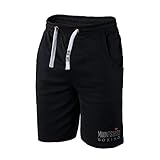 Mount Swiss Herren Shorts 4XL Schwarz 100% Baumwolle große Größen Kurze Freizeithose Sporthose elastischer Bund Taschen atmungsaktiv bequem Sommerhose Übergröße