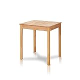 KHG Esstisch Buche Massivholz 70x60 cm - Landhausstil, gerade Kante, für 2-4 Personen, Zeitloser Holztisch, kompakt, Höhe 75 cm - Küchentisch klein & robust