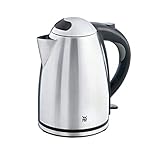WMF Stelio Wasserkocher Edelstahl 1,7l, elektrischer Wasserkocher mit Kalkfilter, 2400 W, Wasserstandanzeige beleuchtet, Überhitzungsschutz, edelstahl matt silber